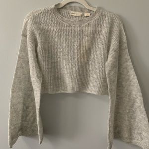 Anthropologie Crop Sweater with Balloon Sleeves